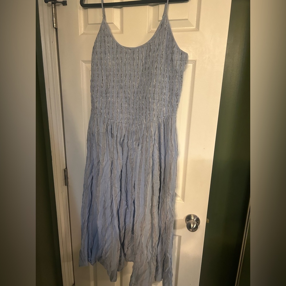 Aerie Light Blue Textured Maxi Dress
